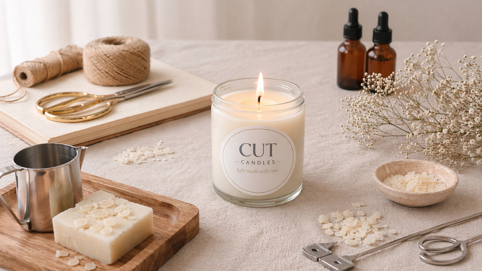 Handmade Cut Candles soy-wax candle