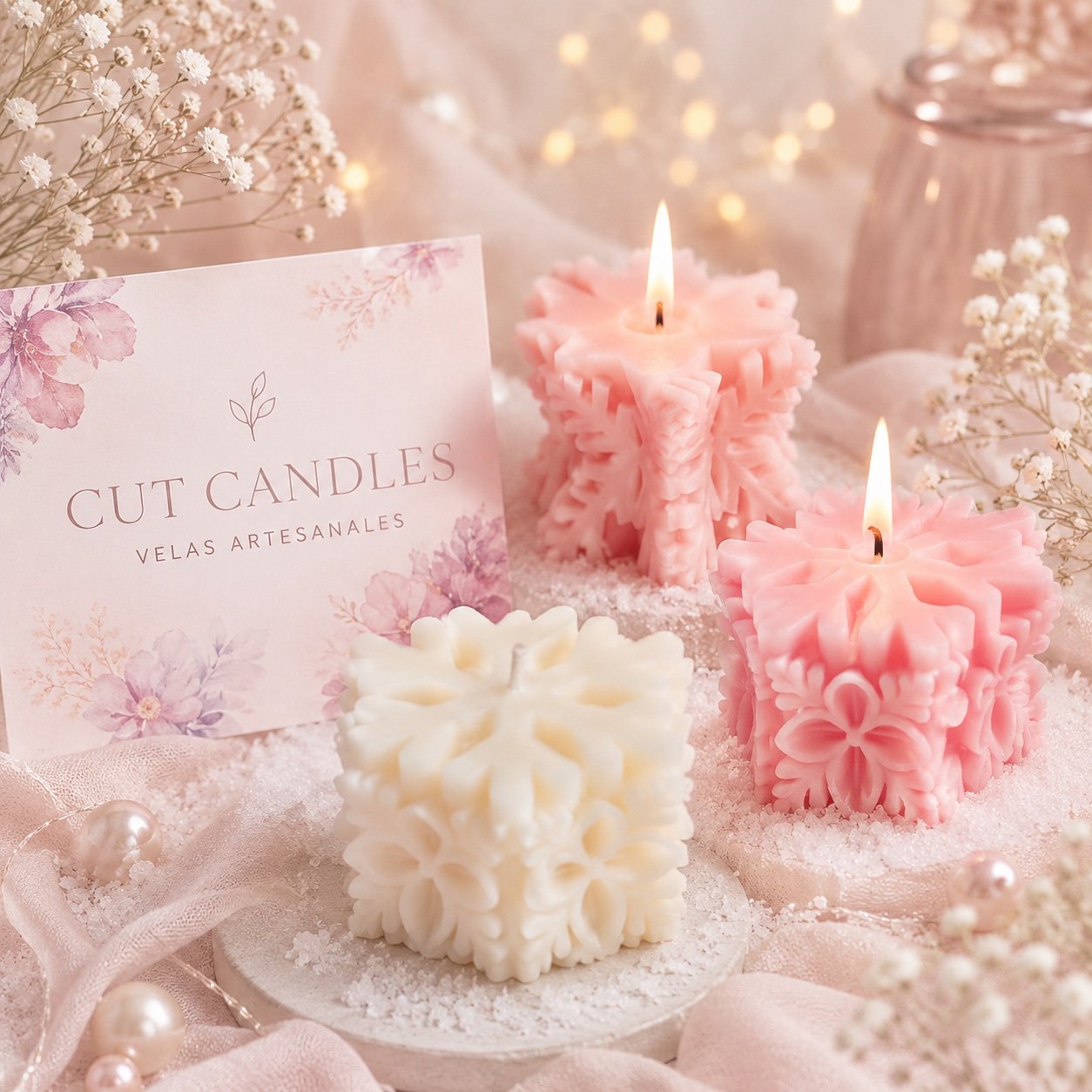 Schneeflocken - Cut Candles