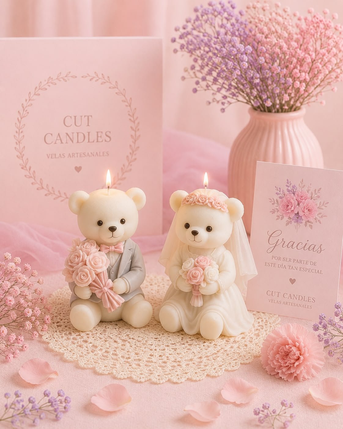 Everlasting Love Bears - Cut Candles